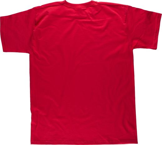 Camiseta manga corta, cuello caja, algodón Rojo
