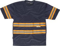 Camiseta manga corta, cuello redondo Marino Naranja
