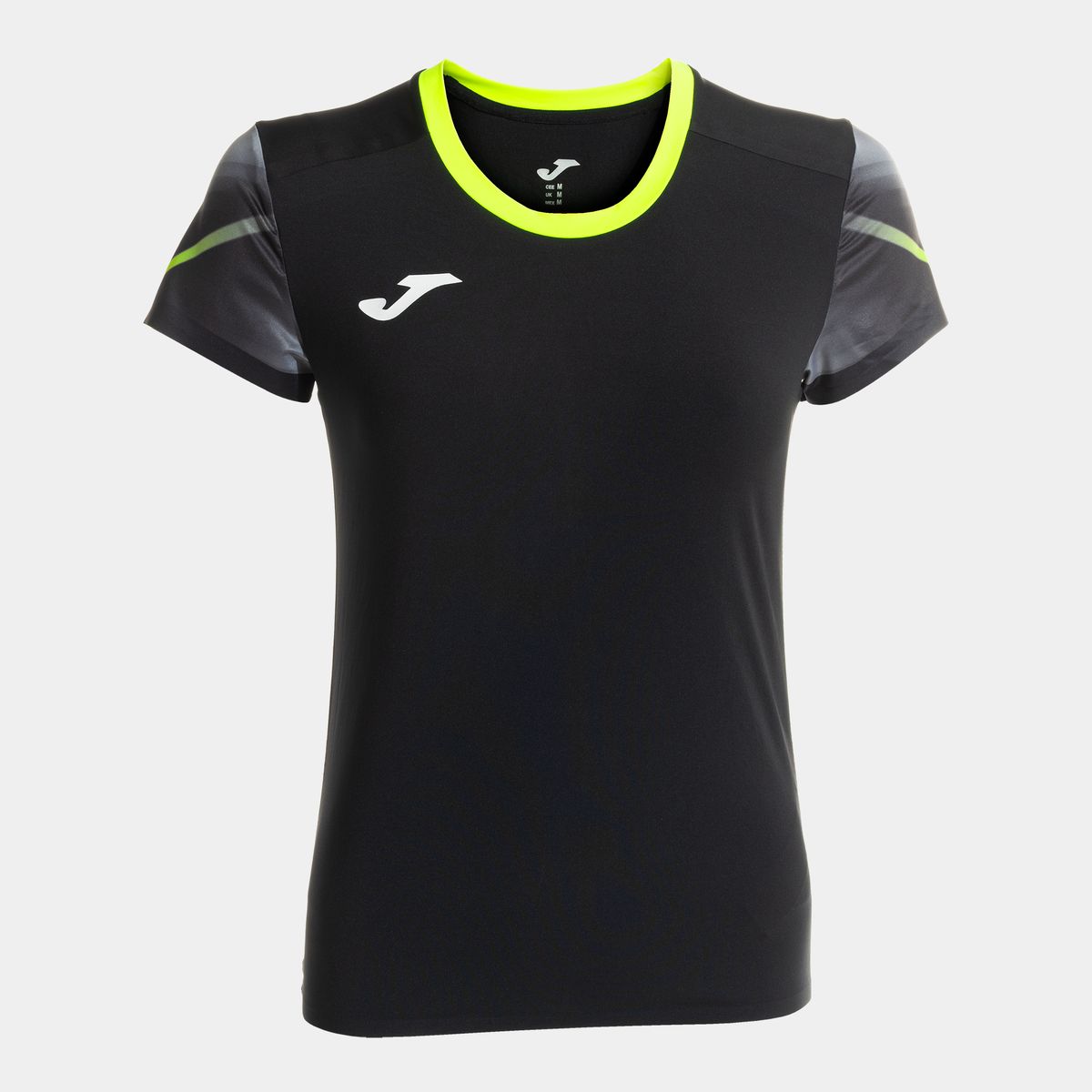Camiseta Manga Corta Elite Xi Negro Amarillo Fluor