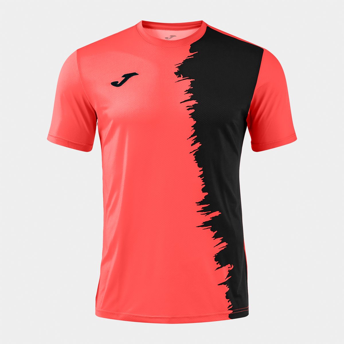 Camiseta Manga Corta Picasho Coral Fluor Negro