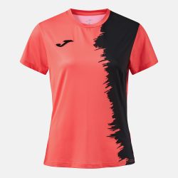 Camiseta Manga Corta Picasho Coral Fluor Negro