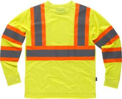 Langärmliges T-Shirt mit kombinierten reflektierenden Bändern Gelb AV Orange AV