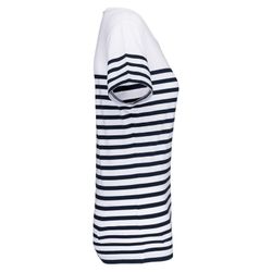 T-Shirt im Marine-Stil mit Rundhalsausschnitt Bio Damen