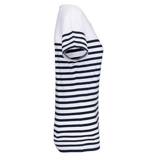 T-Shirt im Marine-Stil mit Rundhalsausschnitt Bio Damen
