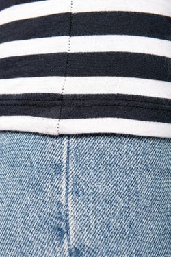 T-Shirt im Marine-Stil mit Rundhalsausschnitt Bio Damen