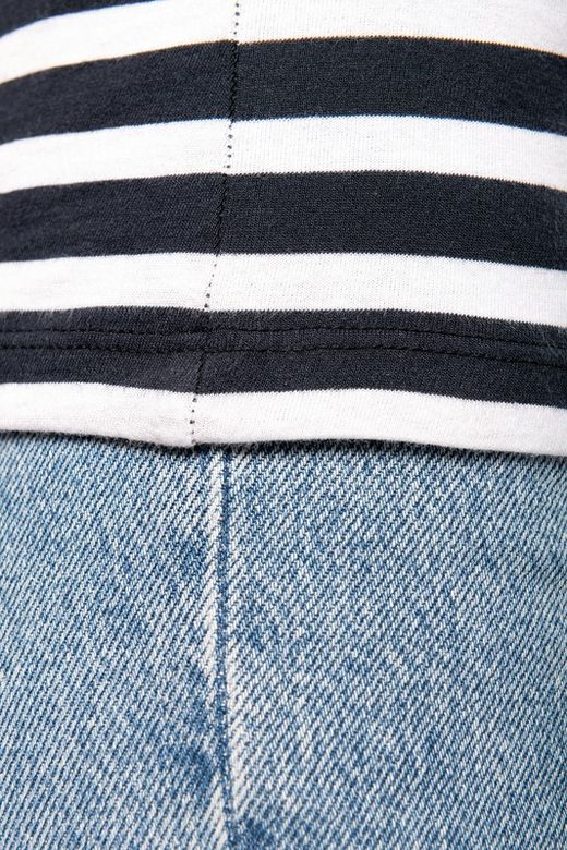 T-Shirt im Marine-Stil mit Rundhalsausschnitt Bio Damen
