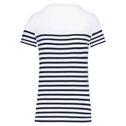 T-Shirt im Marine-Stil mit Rundhalsausschnitt Bio Damen