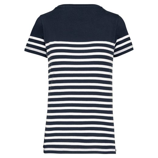 T-Shirt im Marine-Stil mit Rundhalsausschnitt Bio Damen