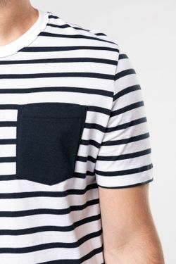 Gestreiftes Matrosen-T-Shirt mit Kurzarmtasche