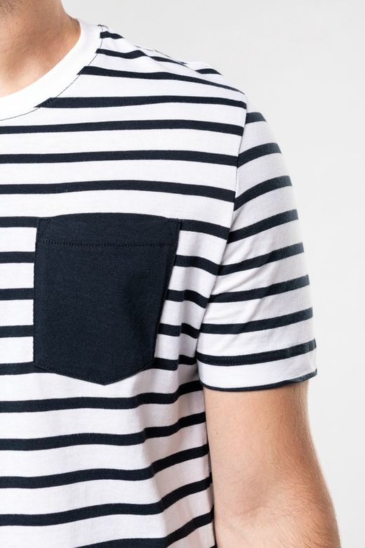Gestreiftes Matrosen-T-Shirt mit Kurzarmtasche