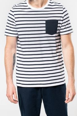 Gestreiftes Matrosen-T-Shirt mit Kurzarmtasche