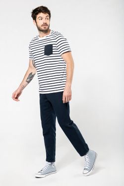 Gestreiftes Matrosen-T-Shirt mit Kurzarmtasche