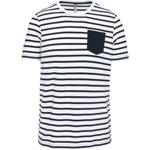 Gestreiftes Matrosen-T-Shirt mit Kurzarmtasche