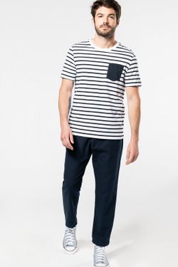 Gestreiftes Matrosen-T-Shirt mit Kurzarmtasche
