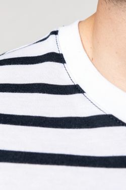 Gestreiftes Matrosen-T-Shirt mit Kurzarmtasche