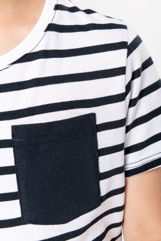Gestreiftes Matrosen-T-Shirt mit kurzen Ärmeln für Jungen