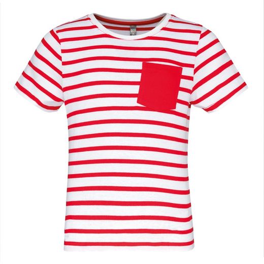 Gestreiftes Matrosen-T-Shirt mit kurzen Ärmeln für Jungen