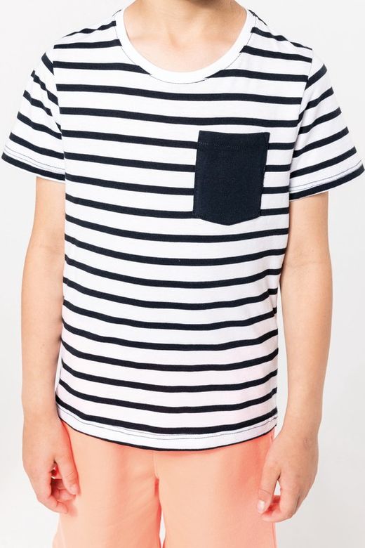 Gestreiftes Matrosen-T-Shirt mit kurzen Ärmeln für Jungen