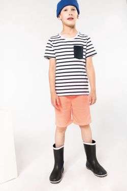 Gestreiftes Matrosen-T-Shirt mit kurzen Ärmeln für Jungen