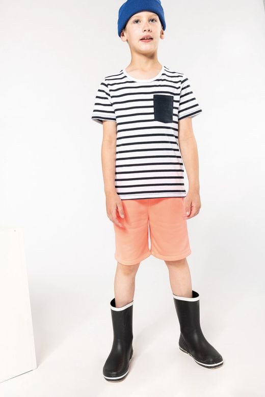 Gestreiftes Matrosen-T-Shirt mit kurzen Ärmeln für Jungen