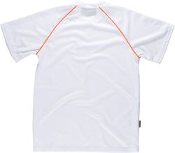 Kurzarm-Service-T-Shirt, Box-Neck, Mesh-Typ mit Paspelierung in AV Weiß Orange AV