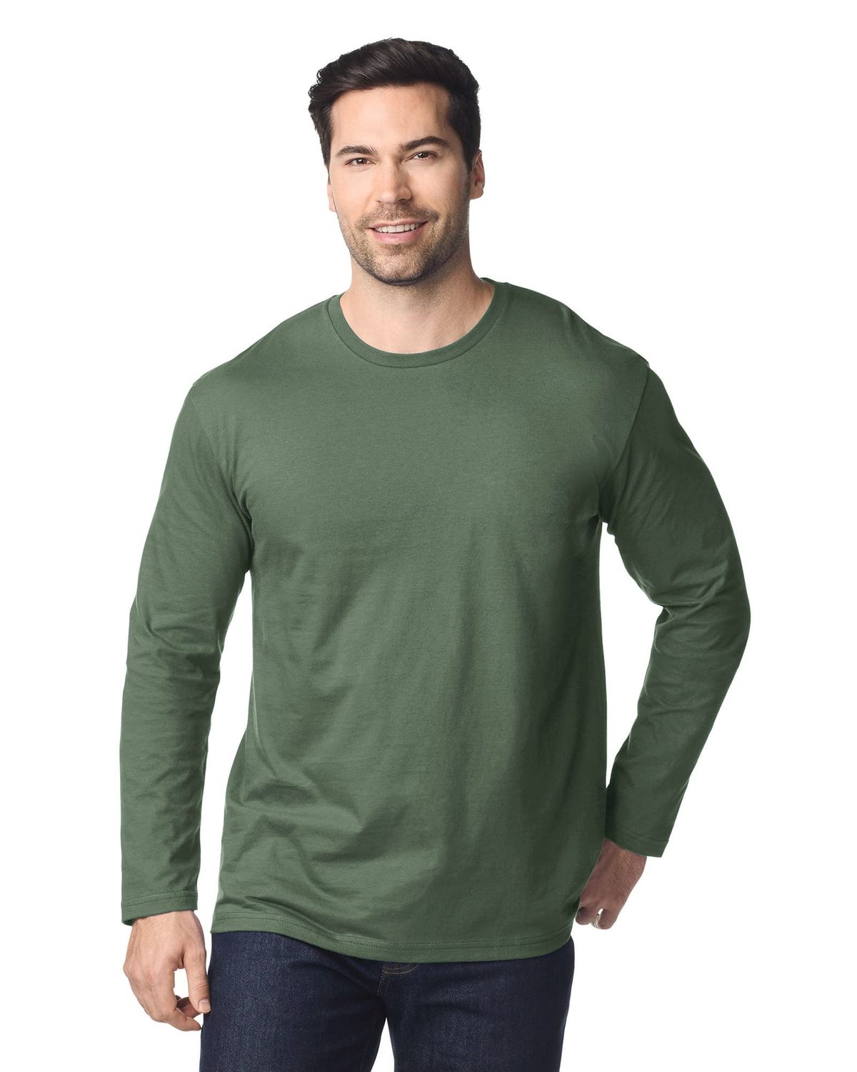 Camiseta SoftStyle manga larga hombre Military Green-L