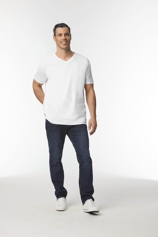 Herren Softstyle® T-Shirt mit V-Ausschnitt