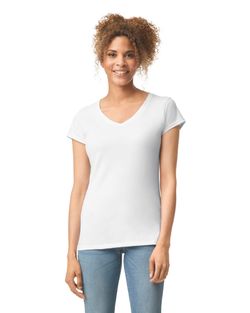 T-shirt con scollo a V Softstyle® da donna