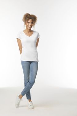 T-shirt con scollo a V Softstyle® da donna