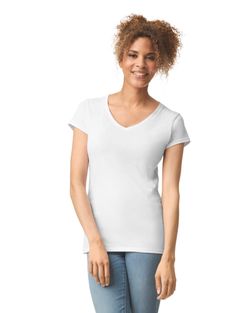 T-shirt con scollo a V Softstyle® da donna