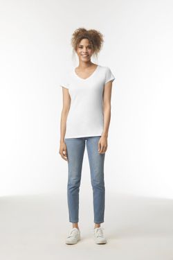T-shirt con scollo a V Softstyle® da donna