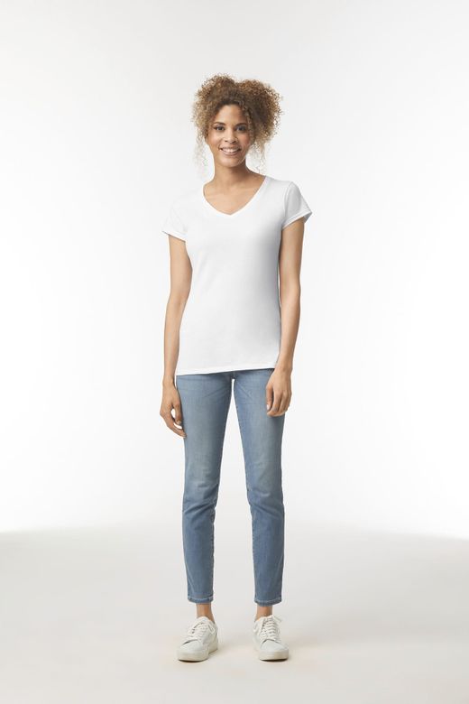 T-shirt con scollo a V Softstyle® da donna