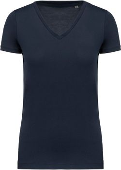 Supima® Kurzarm T-Shirt mit V-Ausschnitt für Damen