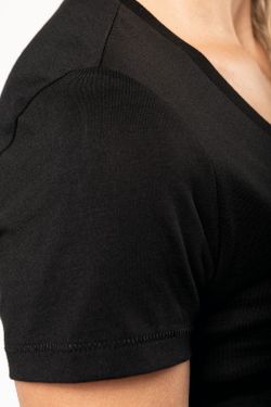 Supima® Kurzarm T-Shirt mit V-Ausschnitt für Damen