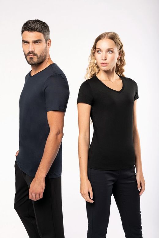 Supima® Kurzarm T-Shirt mit V-Ausschnitt für Damen