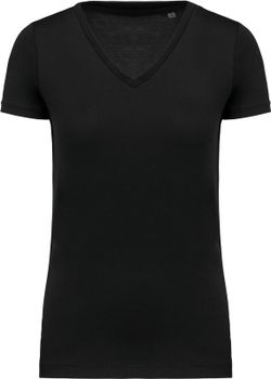 Supima® Kurzarm T-Shirt mit V-Ausschnitt für Damen