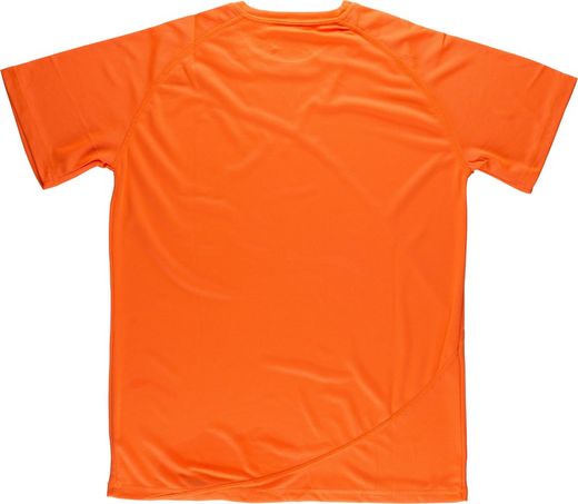 Camiseta técnica en colores flúor de manga corta Naranja