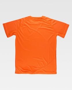 Camiseta técnica en colores flúor de manga corta Naranja