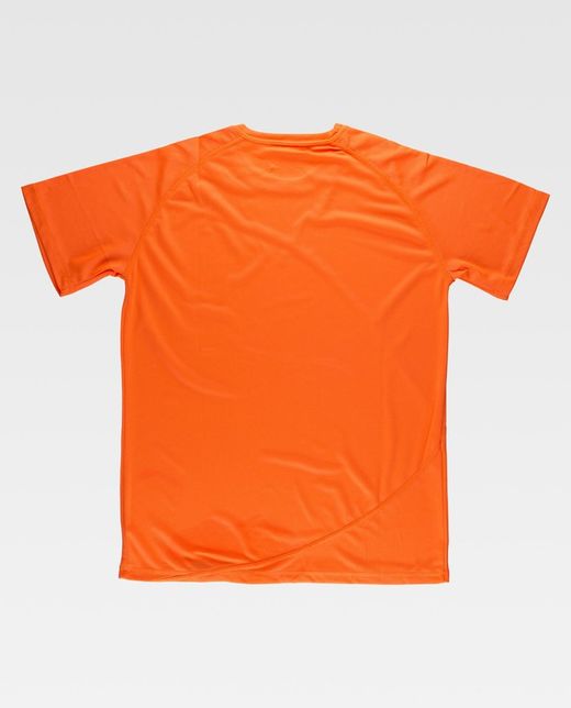 Camiseta técnica en colores flúor de manga corta Naranja