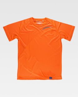 Camiseta técnica en colores flúor de manga corta Naranja