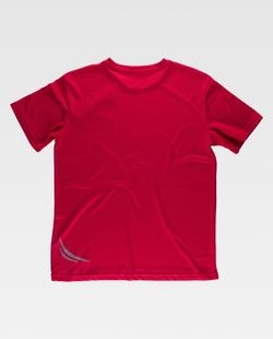 Camiseta técnica manga corta con detalles fluorescentes Rojo