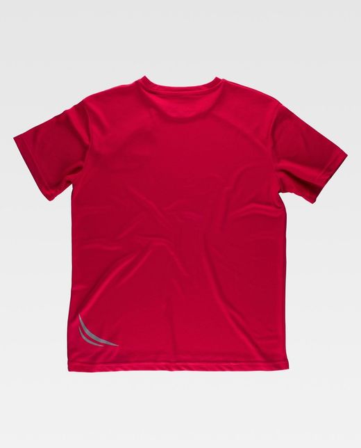Camiseta técnica manga corta con detalles fluorescentes Rojo