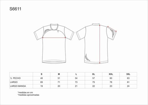 Camiseta técnica manga corta con detalles fluorescentes Rojo