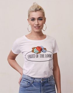 Camiseta Vintage mujer logo grande impreso