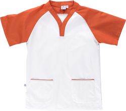 Casaca bicolor con manga Blanco / Naranja