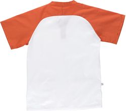 Zweifarbige Jacke mit kurzen Ranglanärmeln und zwei Taschen in Weißorange