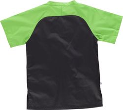 Casaca bicolor con manga ranglan corta y dos bolsillos Negro Verde Pistacho