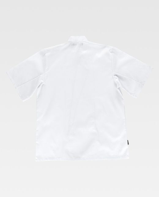 Giacca da cucina con chiusura a bottoni e maniche corte bianca