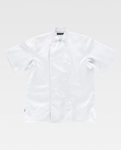 Giacca da cucina con chiusura a bottoni e maniche corte bianca