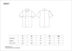 Küchenjacke mit Knopfverschluss und kurzen Ärmeln Schwarz